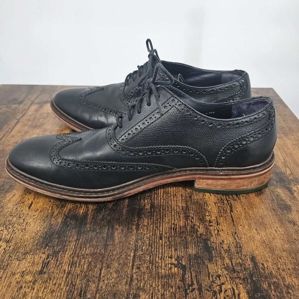 Cole Haan Colton Wingtip Brogue Oxfords Black Dress Shoes C11756 -‎ Men's 11.5M